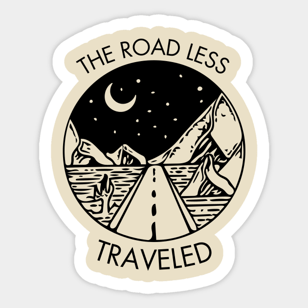 The Road Less Traveled Sticker by Rainy Afternoon